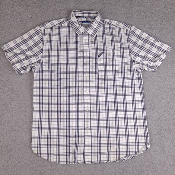 Ecko Unltd Shirt Mens XL White Plaid Button Down‎ Classic Material Short Sleeve - Picture 1 of 13